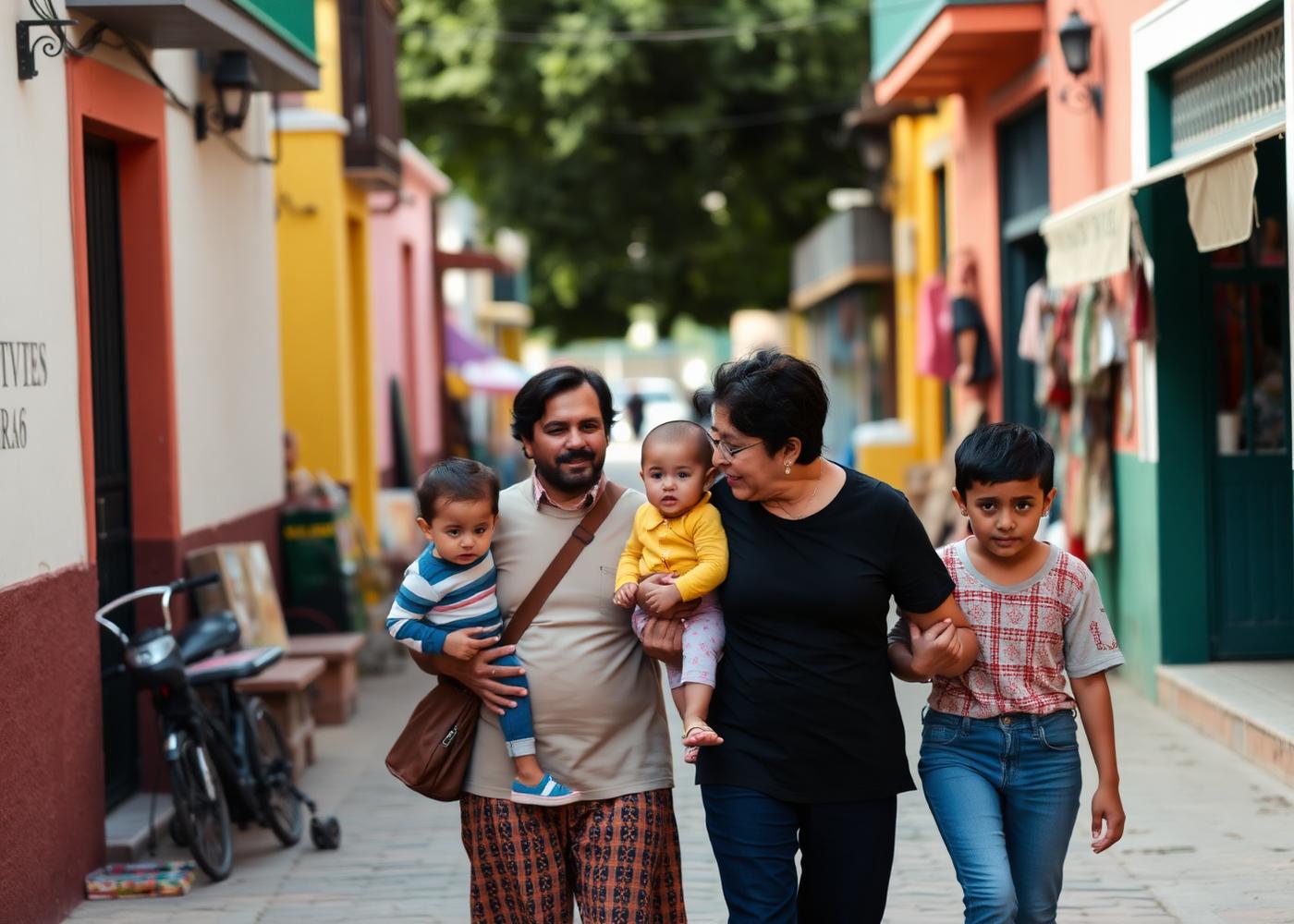 Familia en el barrio